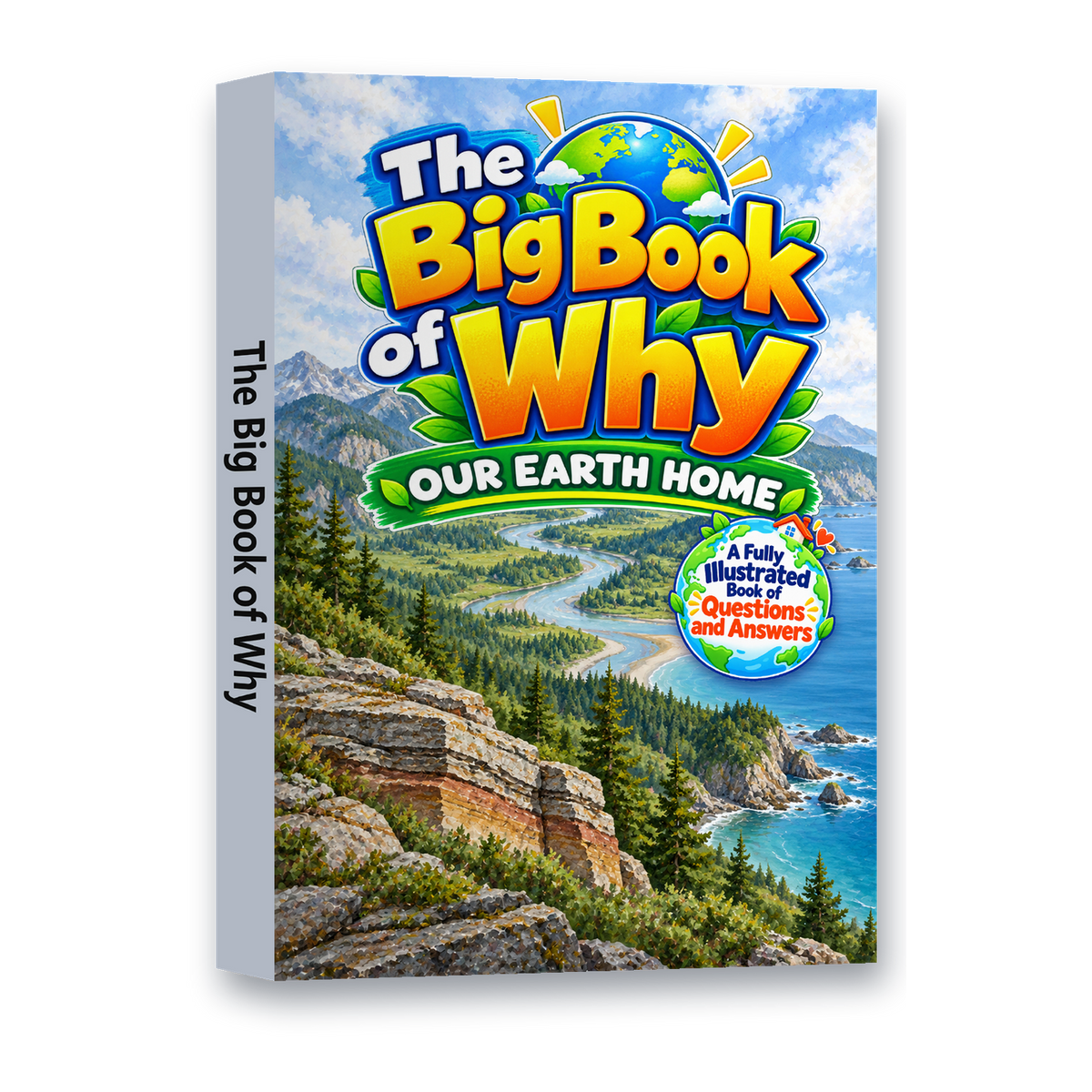 The Big Book of Why: Our Earth Home, angled view showing spine