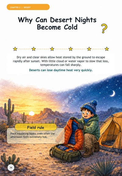 Sample spread: Why can desert nights become cold?
