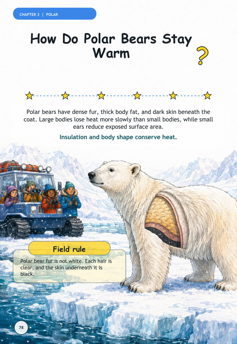 Sample spread: How do polar bears stay warm?