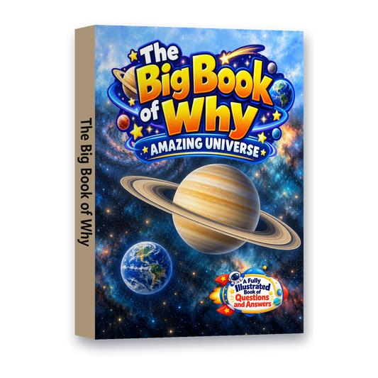 The Big Book of Why: Amazing Universe, angled view showing spine