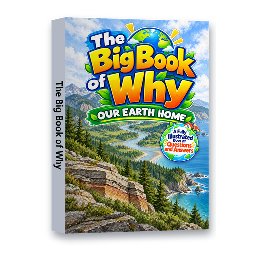 The Big Book of Why: Our Earth Home, angled view showing spine