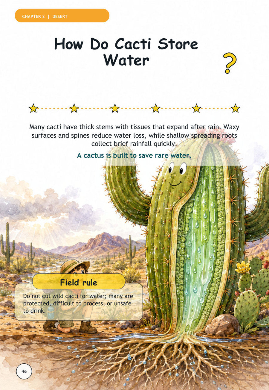 Sample spread: How do cacti store water?