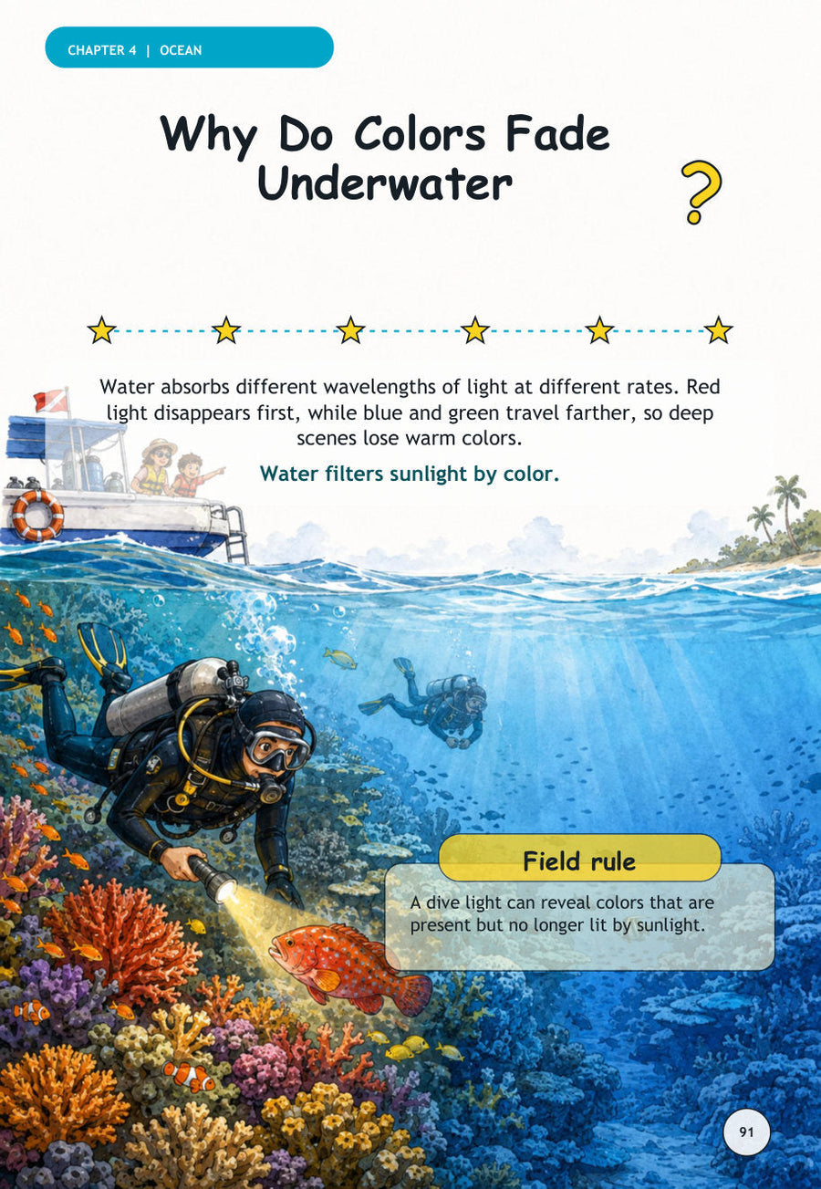 Sample spread: Why do colours fade underwater?