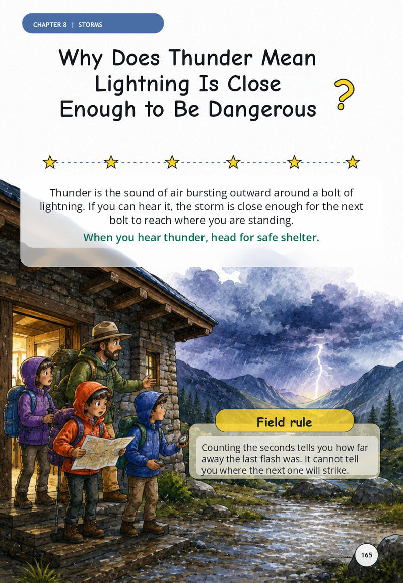 Sample spread: Why does thunder mean lightning is close enough to be dangerous?