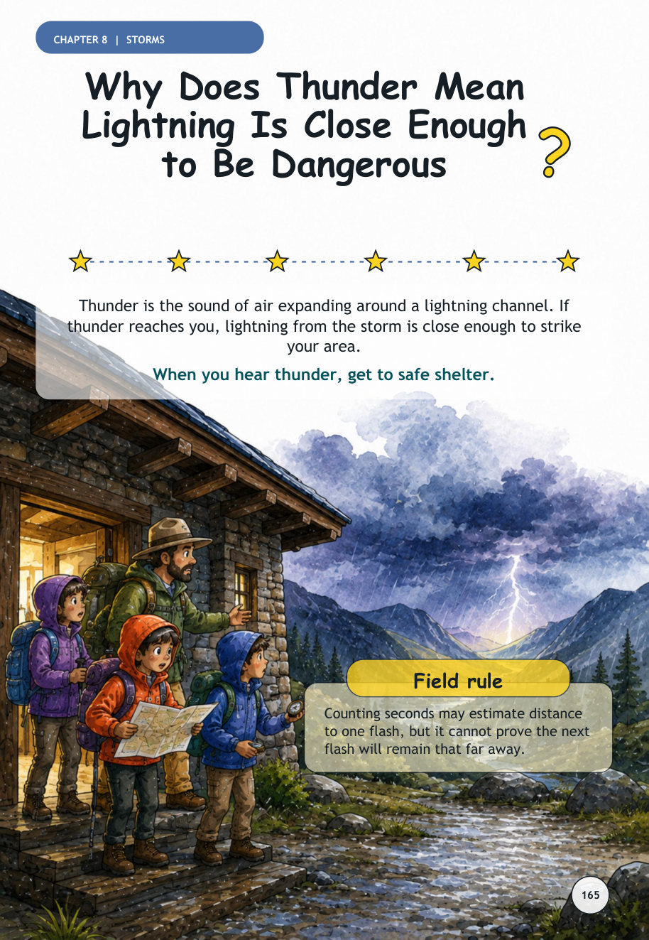 Sample page: Why does thunder mean lightning is close?